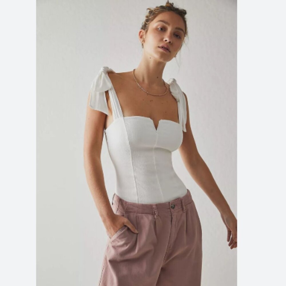 NEW Free People Lola Bodysuit  IN CREAM 253